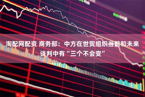 淘配网配资 商务部：中方在世贸组织当前和未来谈判中有“三个不会变”