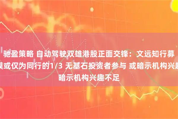 驰盈策略 自动驾驶双雄港股正面交锋：文远知行募资规模或仅为同行的1/3 无基石投资者参与 或暗示机构兴趣不足