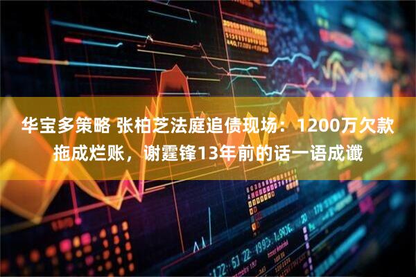 华宝多策略 张柏芝法庭追债现场：1200万欠款拖成烂账，谢霆锋13年前的话一语成谶