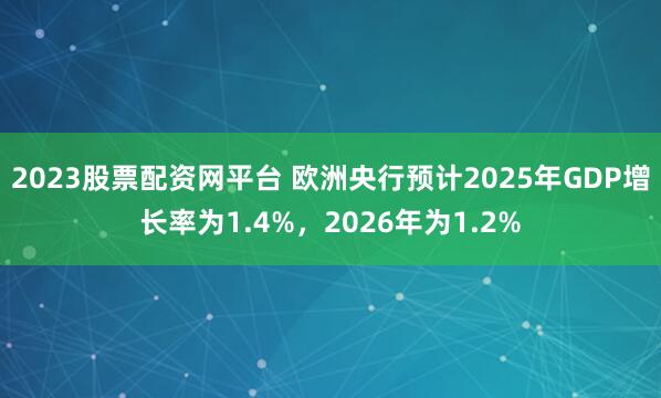 2023股票配资网平台 欧洲央行预计2025年GDP增长率为1.4%，2026年为1.2%